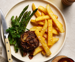 Dish made using McCain SureCrisp™ Steak Fries