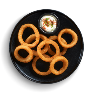 Dish made using McCain Beer Battered Onion Rings
