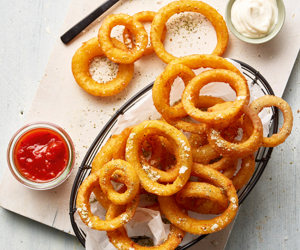 Dish made using McCain Beer Battered Onion Rings