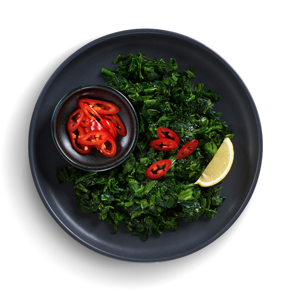 Dish made using McCain Cut Leaf Spinach